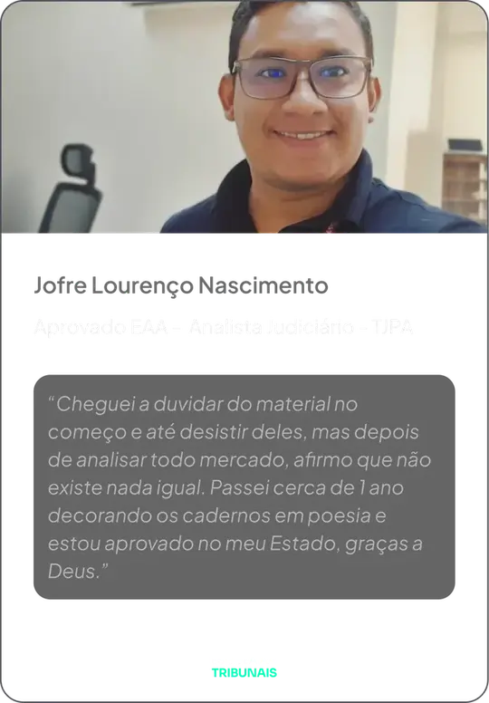 Jofre Lourenço Nascimento — Aprovado EAA, Analista Judiciário TJPA